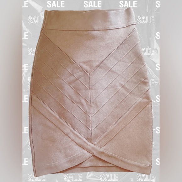 bebe Dresses & Skirts - Silver bandage skirt by BEBE